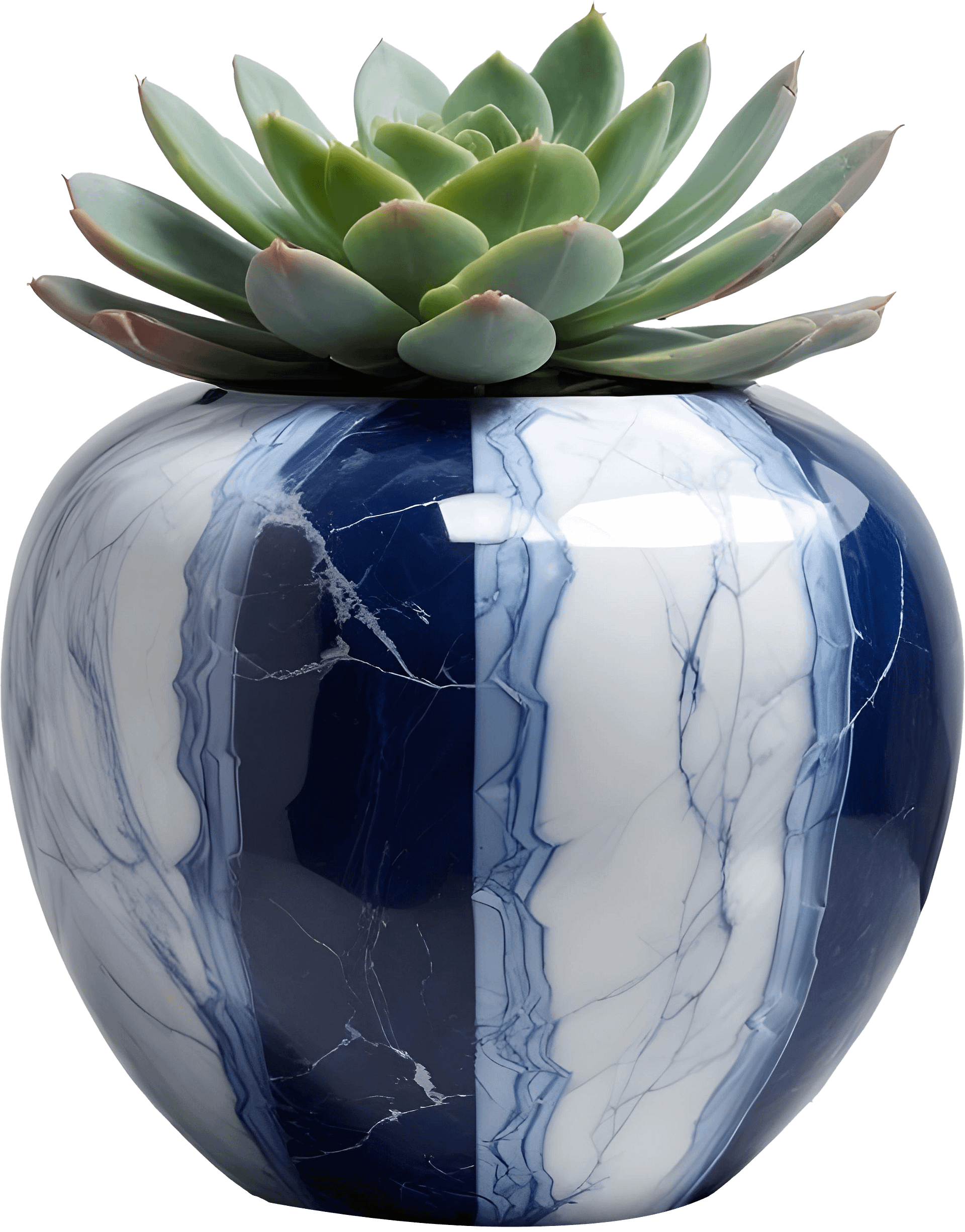 Marble Eternal – Set Sapphire Elegance Vase PNG 2 objects product image (3)