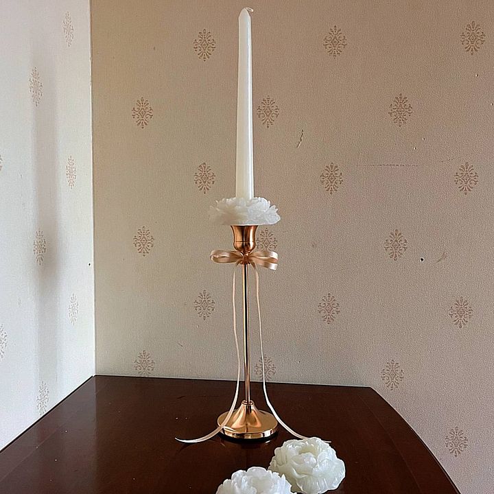 Half Peony Taper Candle | Peony Flower Candle | Wedding Table Setting Idea | Table Candle | 3D Aesthetic Candle | Dinner Candle | Taper Candle product image (2)