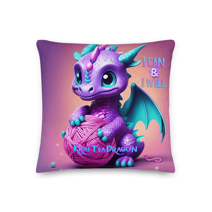 I CAN & I WILL KrafTeaDragon Premium Pillow product image (3)