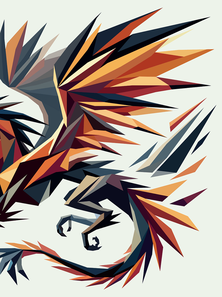 Free Geometric Dragon PNG Art - Transparent Background, Low Poly Mythical Creature Illustration product image (2)