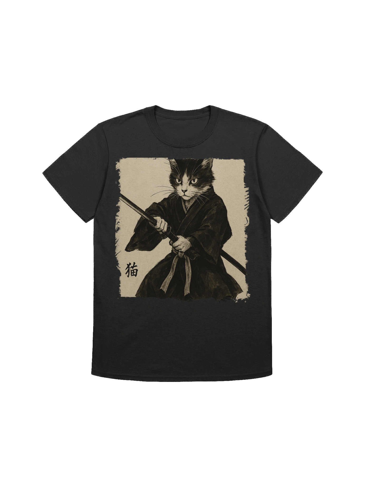 Samurai Cat Ukiyo-e T-Shirt product image (1)