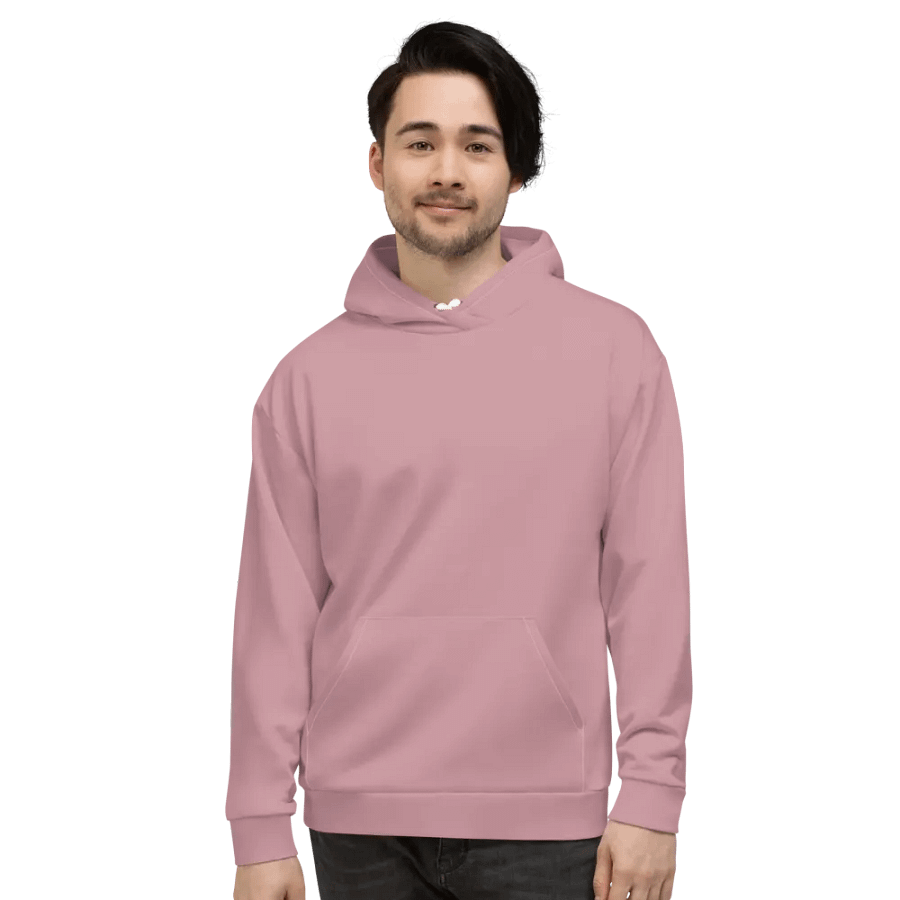 Plain Dusty Pink Soft Summer Unisex Recycled Polyester Heavyweight Premium Hoodie by Treasure Pie product image (3)