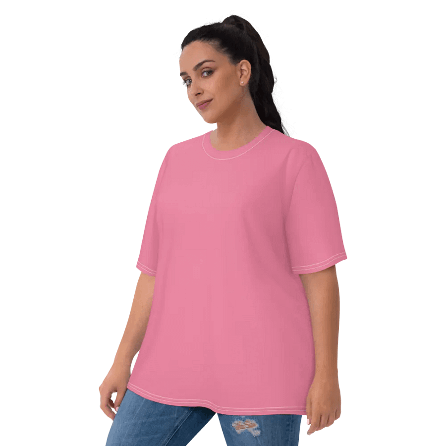 Plain Rosy Pink Soft Summer Women's Crewneck Polyester Heavyweight Premium T-Shirt by Treasure Pie product image (5)