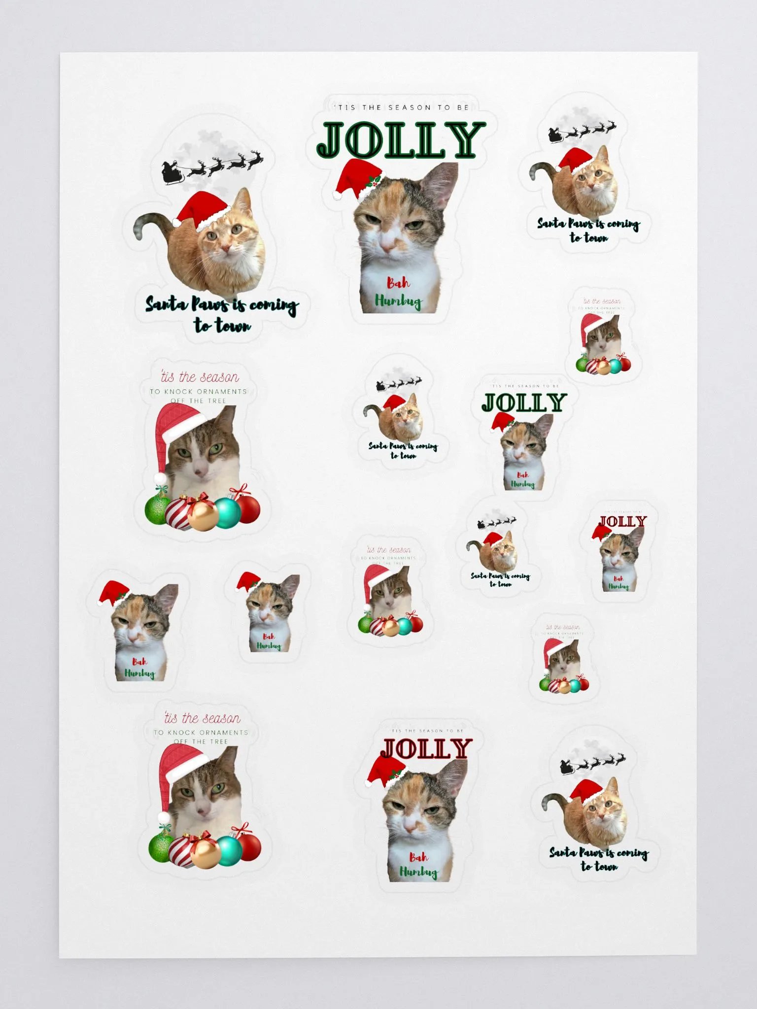 Festive Feline Christmas Sticker Sheet product image (3)