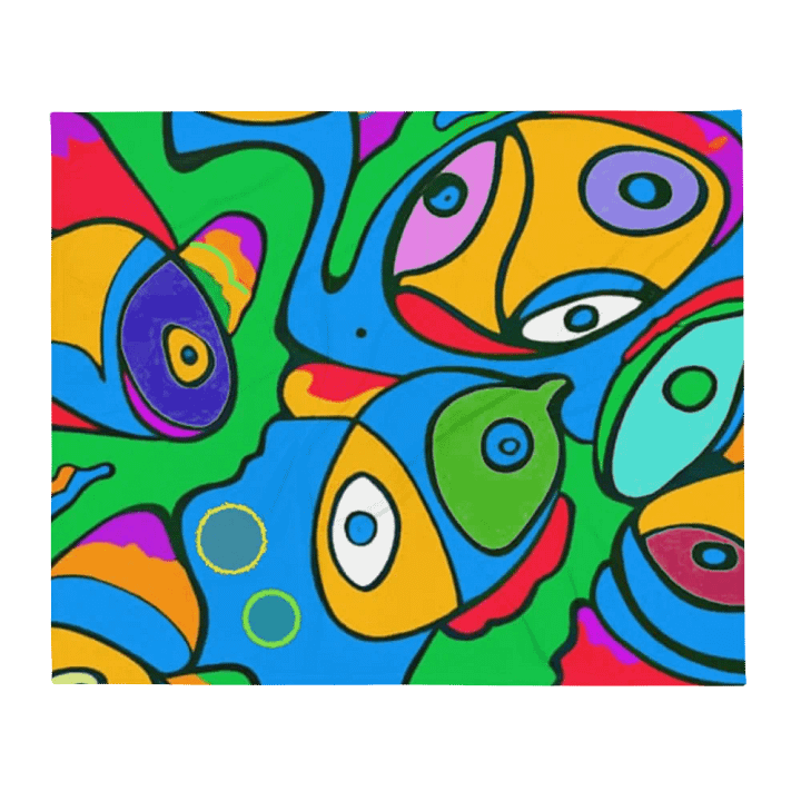 Vibrant Fish Frenzy Throw Blanket product image (1)