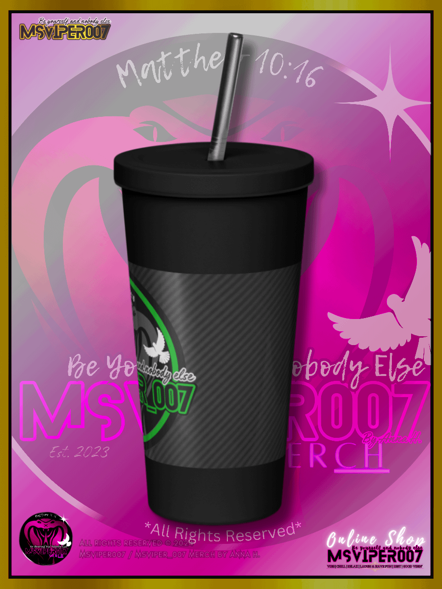 Tumbler - "MsViper_007™ Brand [green/blk] - Support&Sport" Insulated Tumbler with a Straw By Anna H. product image (4)