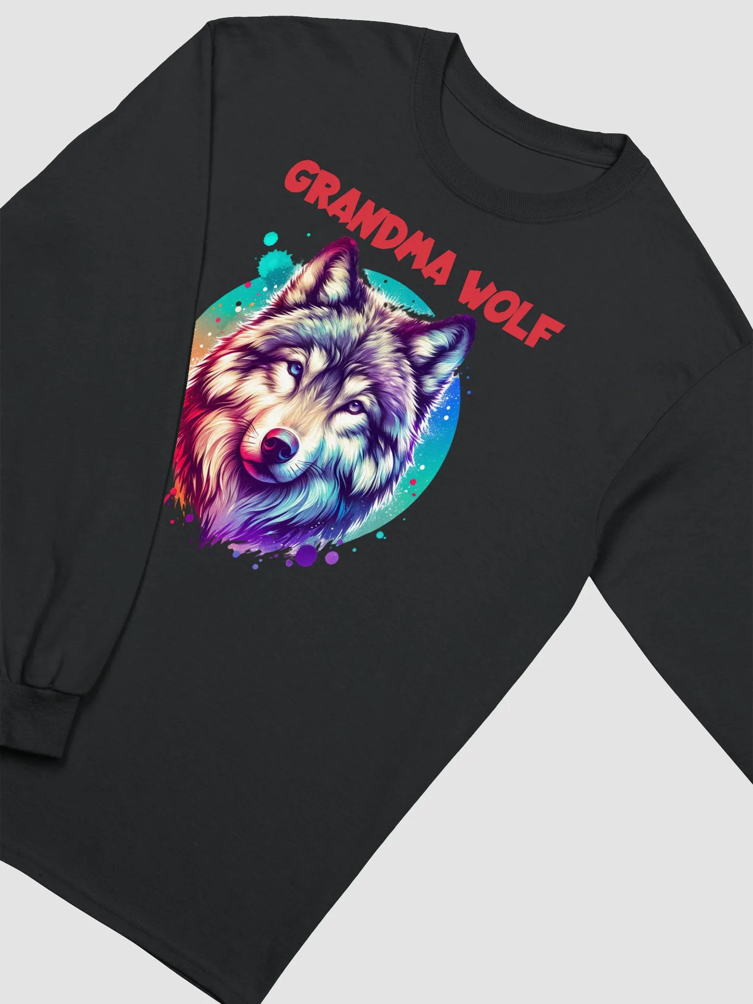 Grandma Wolf Splatter Long Sleeve Tee product image (12)
