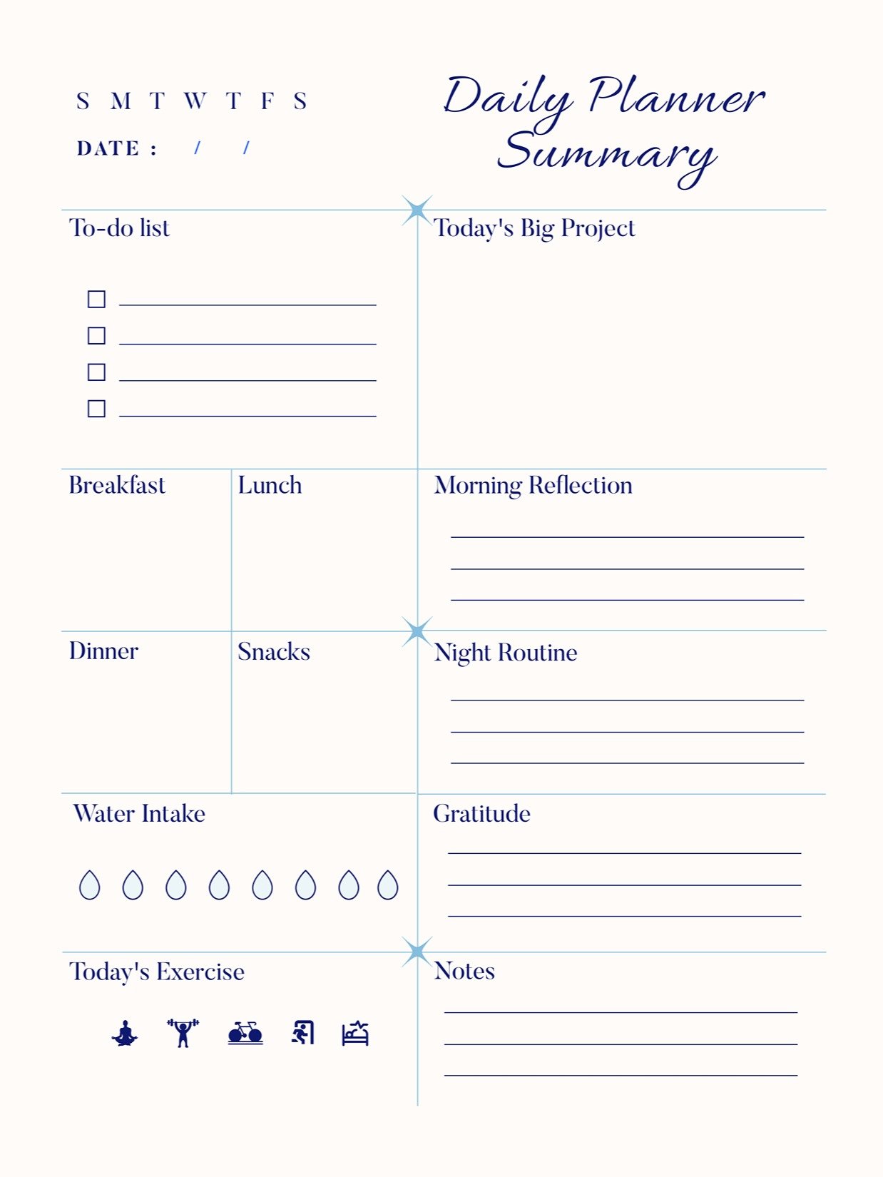 6 Piece Daily Planner Set (Blue) product image (4)