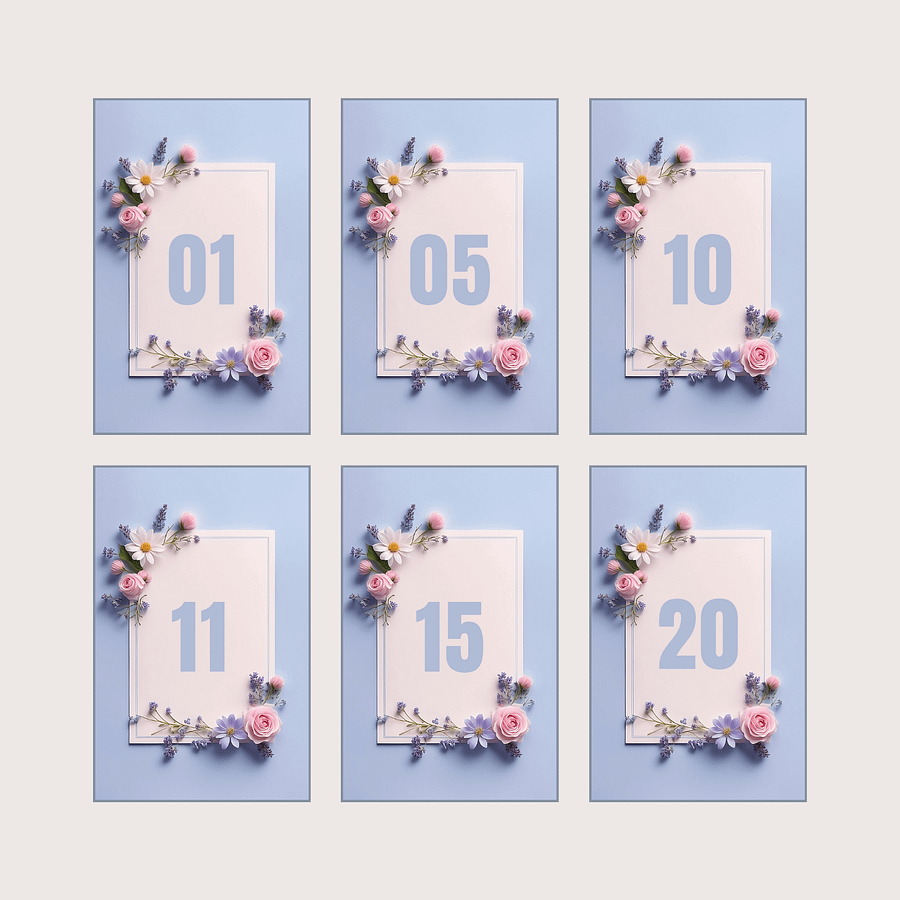 Floral Table Number Card - Dizynai (DTN-10) product image (2)