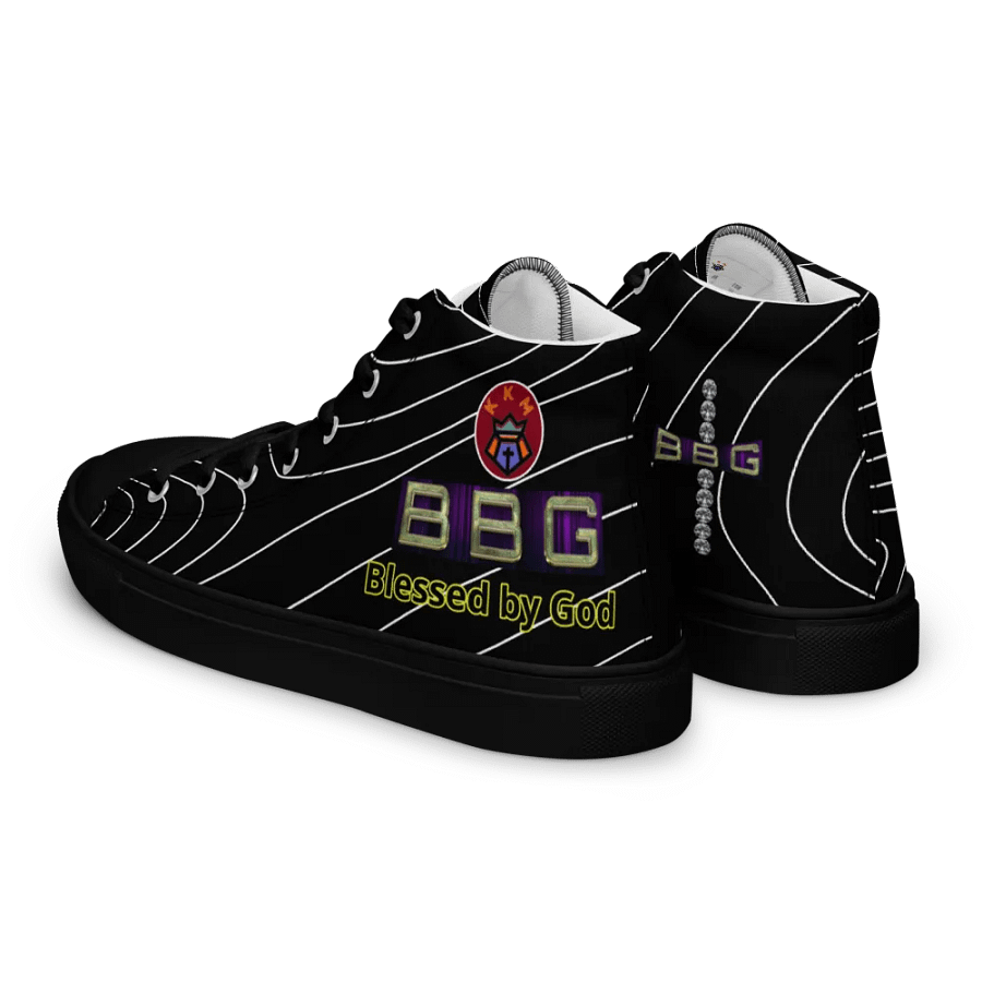 BBG Black Pinstripe High Tops - Black Soles product image (3)