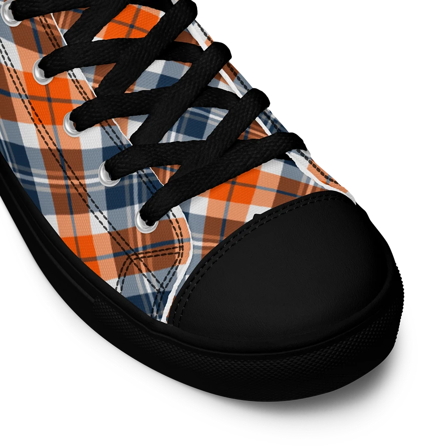 Orange and Blue Sporty Plaid Men's High Top Shoes product image (11)