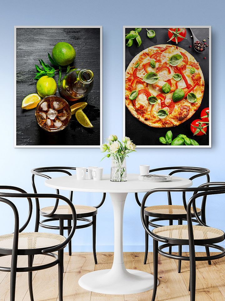 Food kitchen poster: Pizza (Italy, Rome, Italian cuisine) — Kitchen wall decor, kitchen art print, aesthetic poster, minimalist poster product image (2)