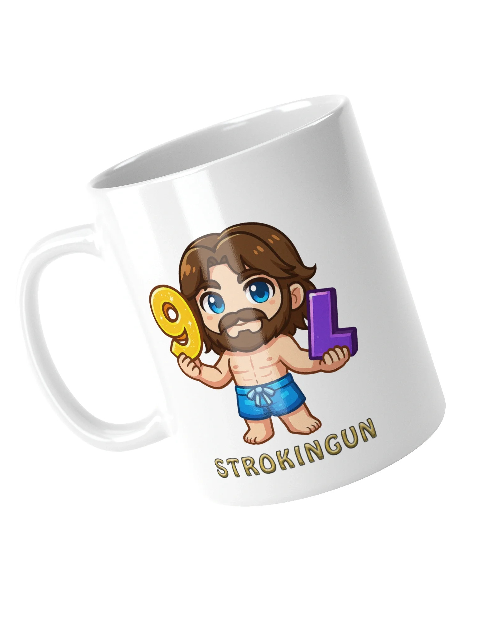 9LS4 StrokinGun White Glossy Mug product image (11)