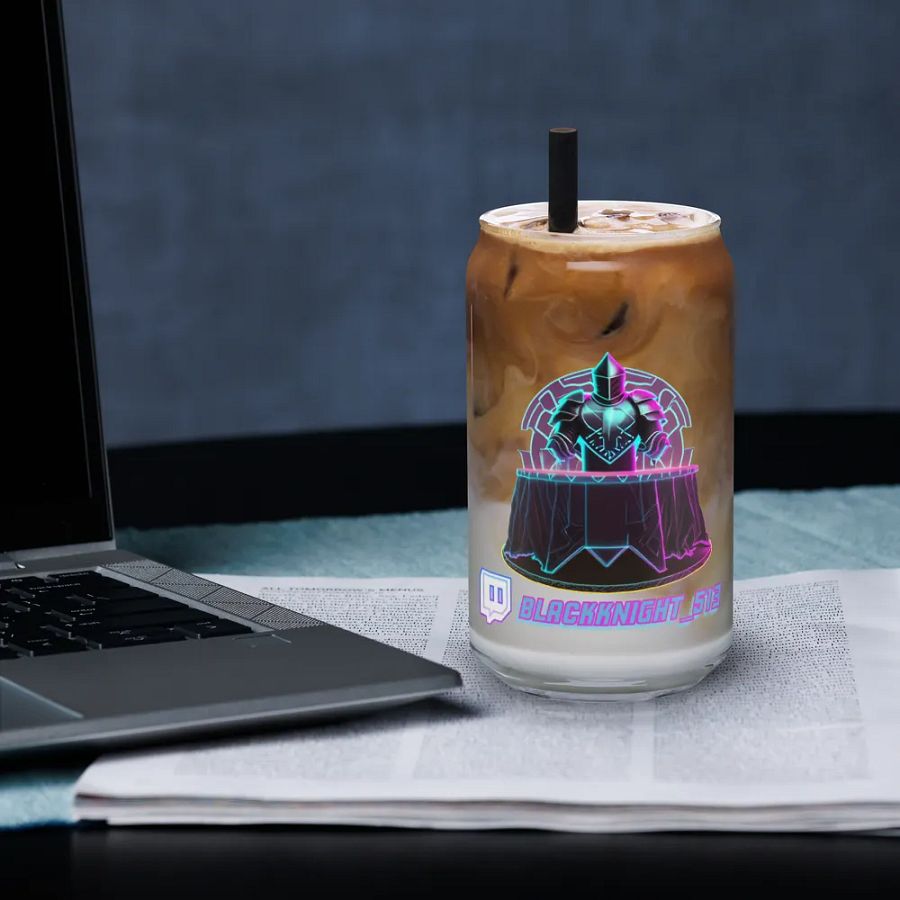 Blackknight_513 Can Shaped Glass Cup w/optional Lid & straw. product image (33)