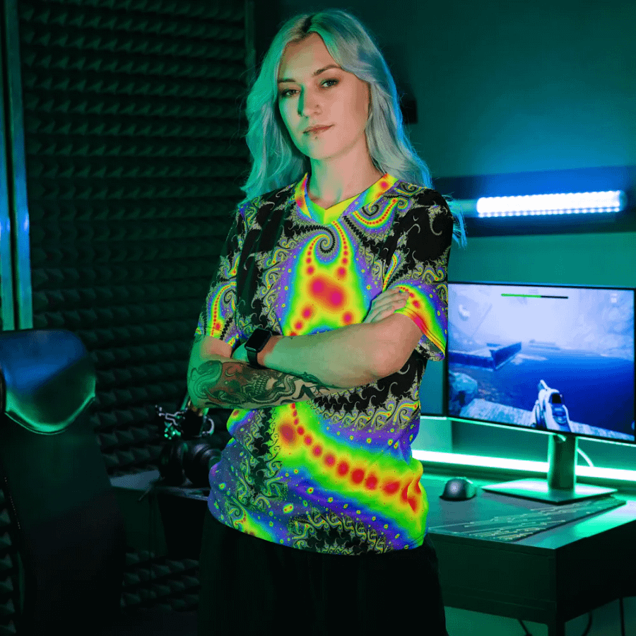 Fractal Bike Rave Jersey - Fluorescent Nebula product image (11)