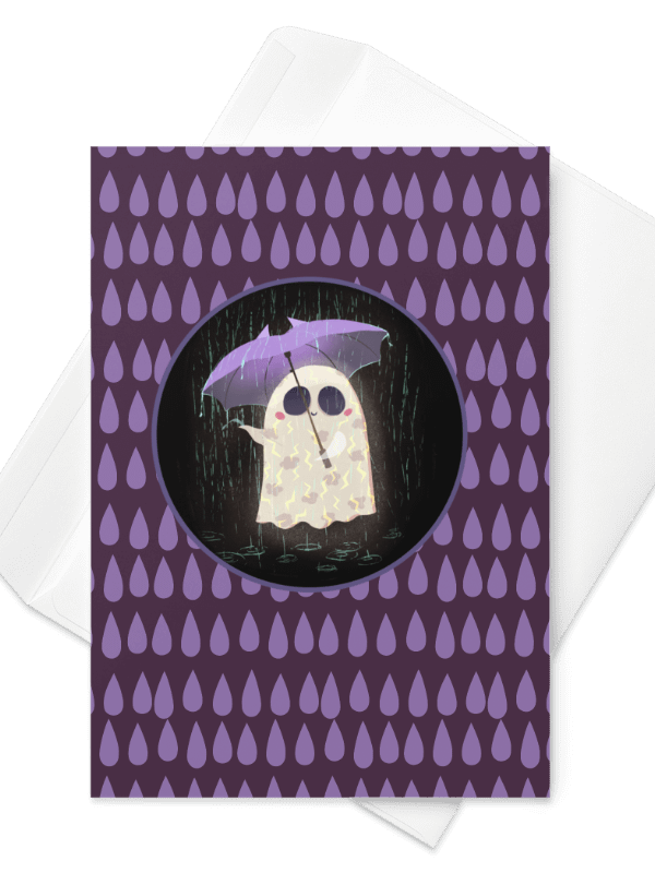 Little Ghost in the Rain - Greeting Card product image (1)