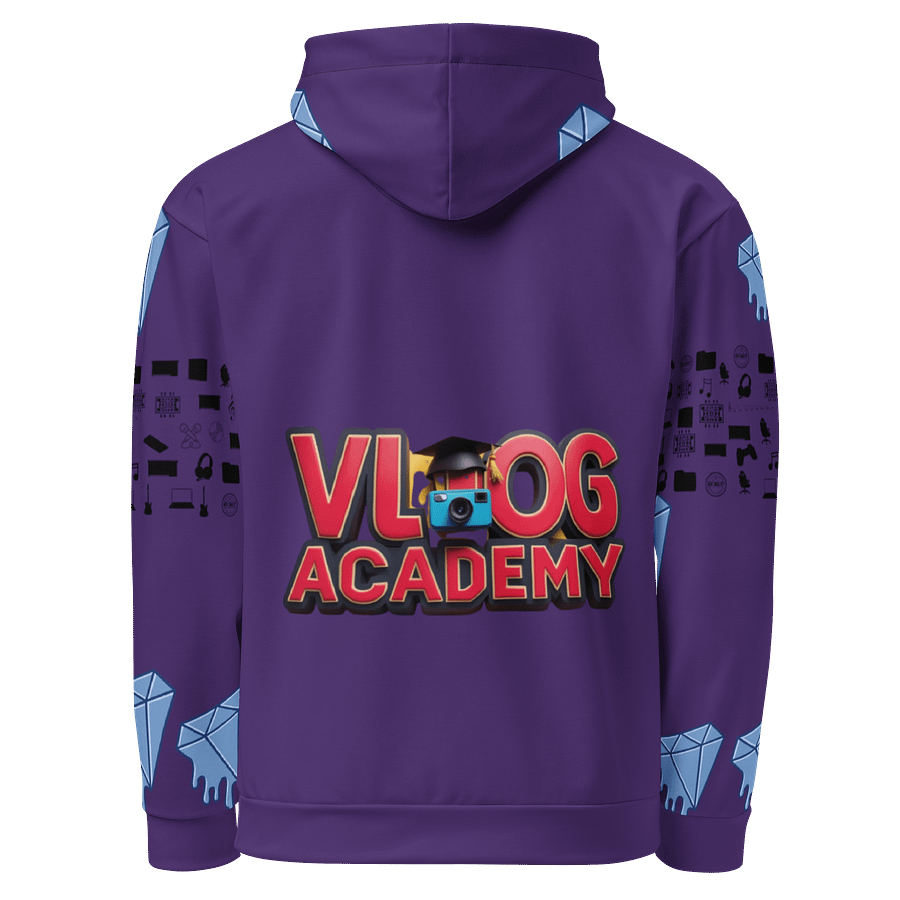 Purple Vlog Academy All-Over Print Recycled Unisex Hoodie product image (3)