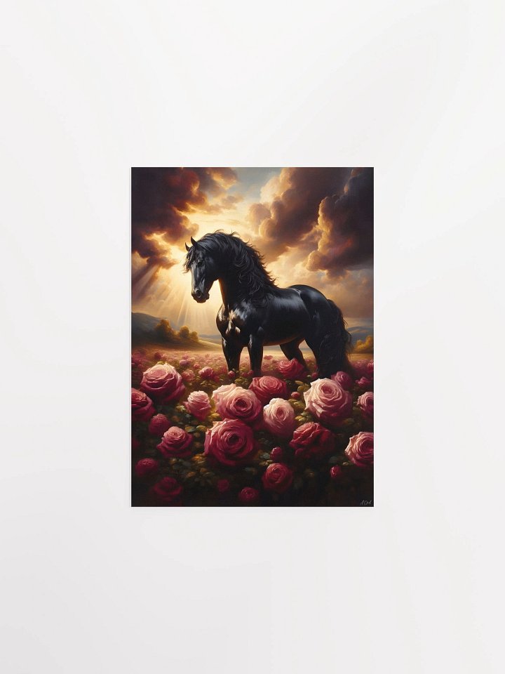 Majestic Horse and Rose Field Poster product image (3)