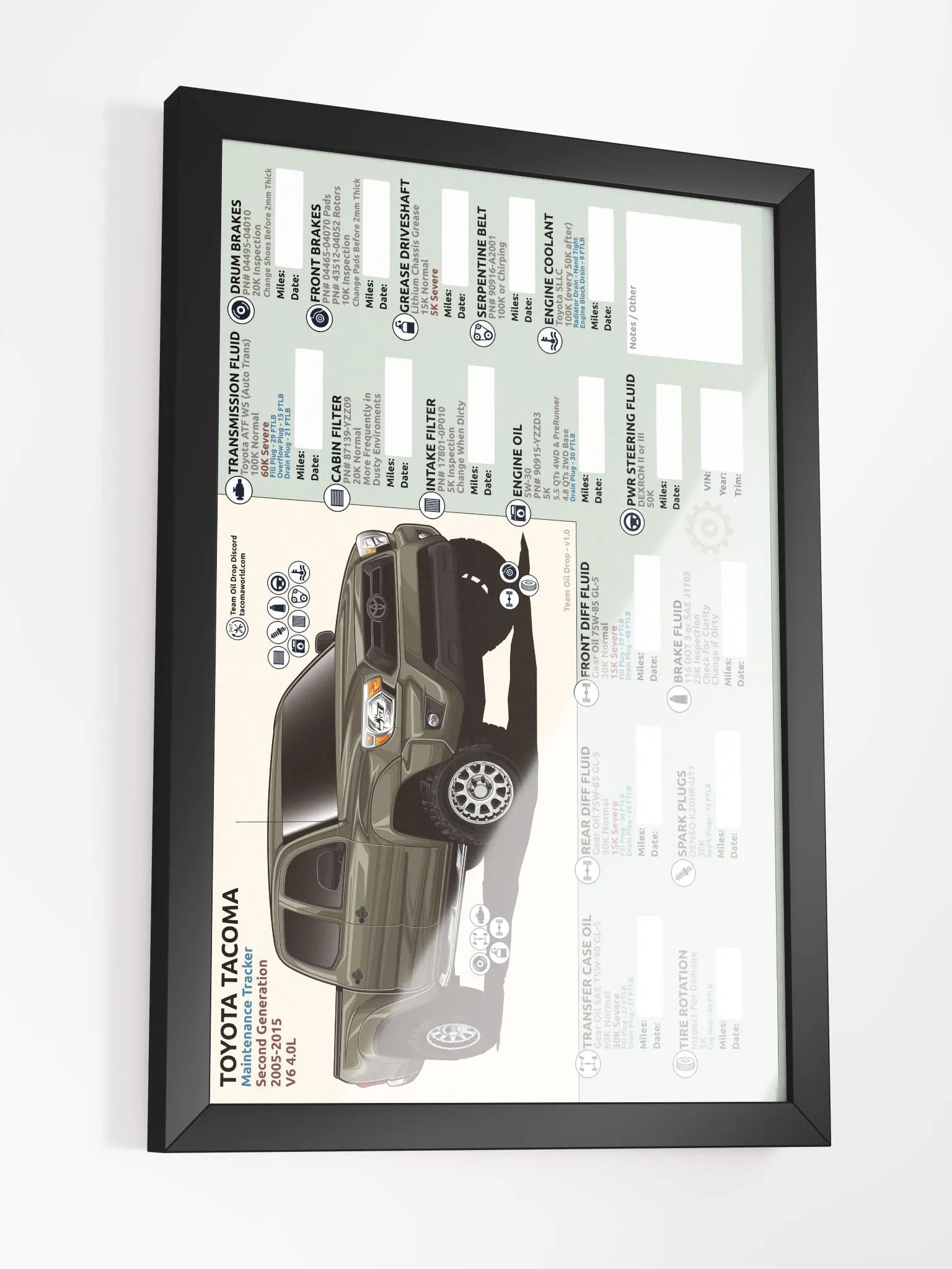 2nd GEN MAINTENANCE TRACKER V1.0 - Pyrite (FRAMED) product image (4)