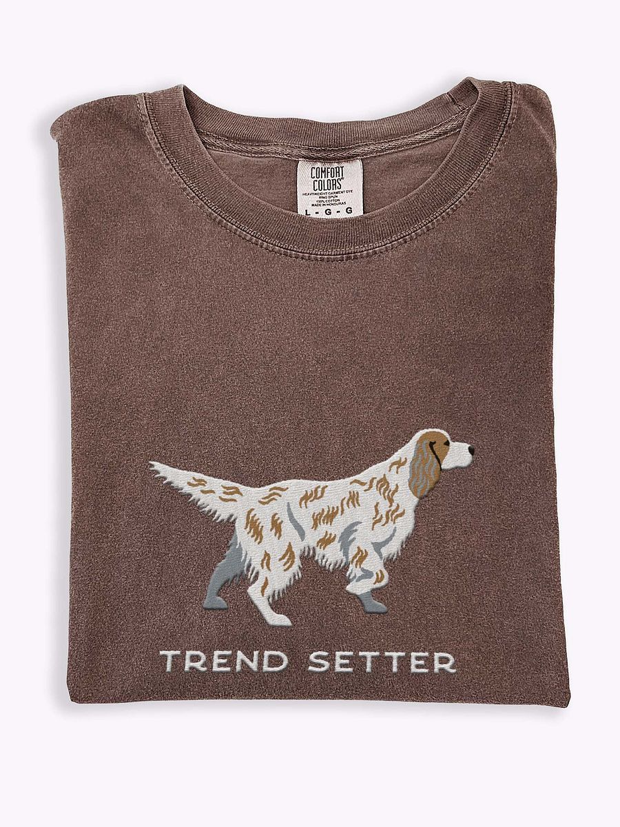 Trend Setter T-Shirt(Embroidered) of an English Setter(Brown) product image (1)