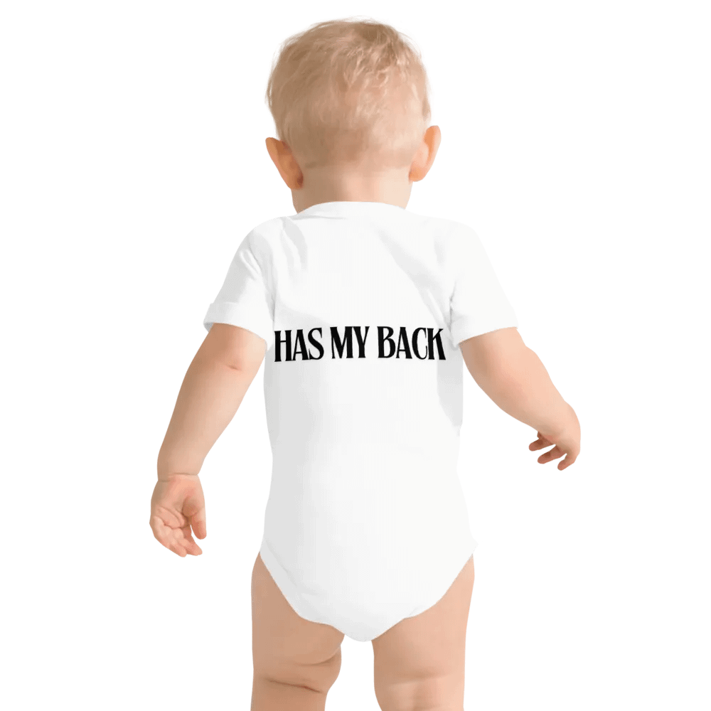 Unisex Baby Onesie - GOD Has My Back - White with Black Letters product image (11)