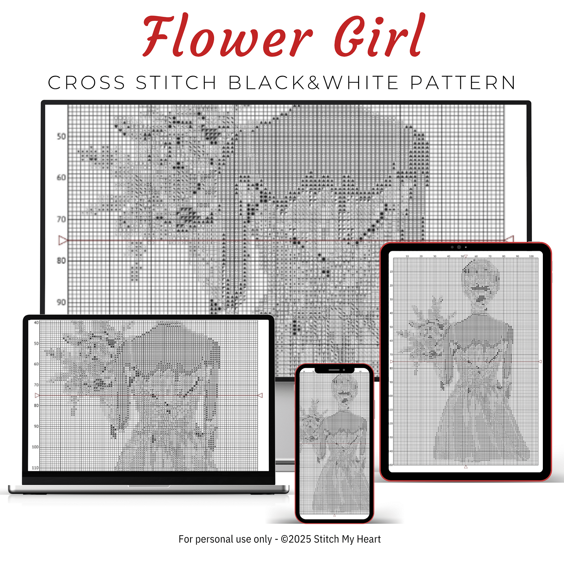 Flower Girls Bundle Cross Stitch Pattern product image (5)
