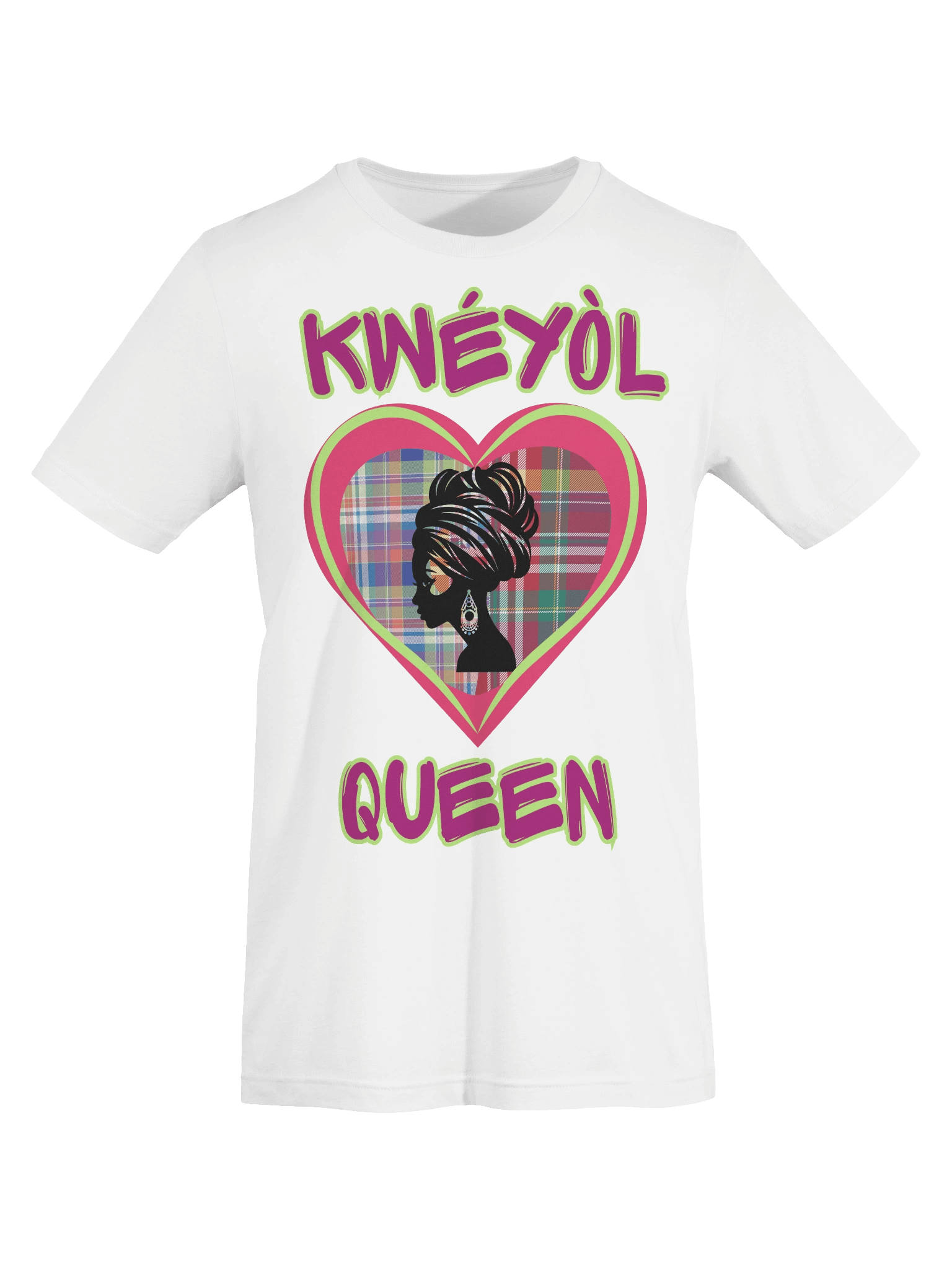 Kwéyòl Queen Heart Silhouette T-Shirt product image (7)