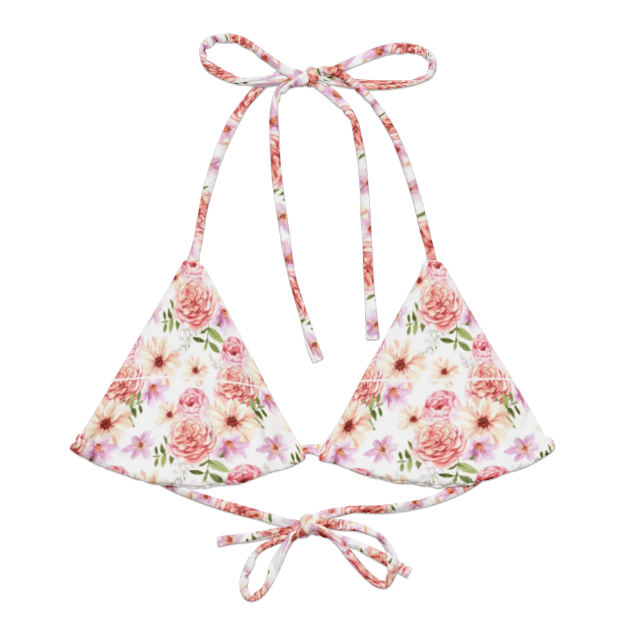 Watercolour Floral Pattern String Bikini Top - v2 product image (2)