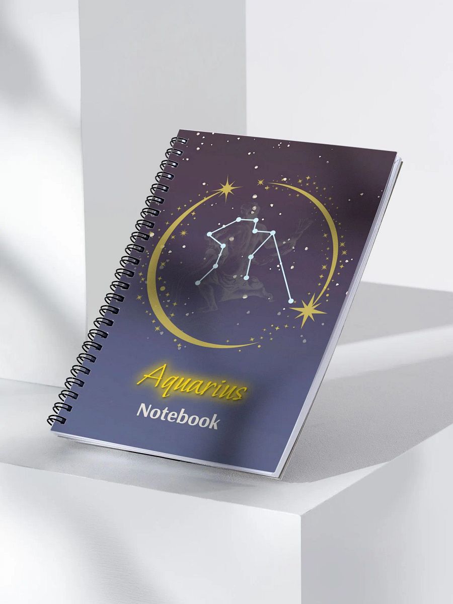 Personalized Aquarius Zodiac Spiral Dotted Notebook Journal – Starry Constellation Gift for Astrology Lovers, Birthday, Valentine, Christmas, Horoscope, Celestial, Moon, Stars, Stationery, Sketching product image (3)