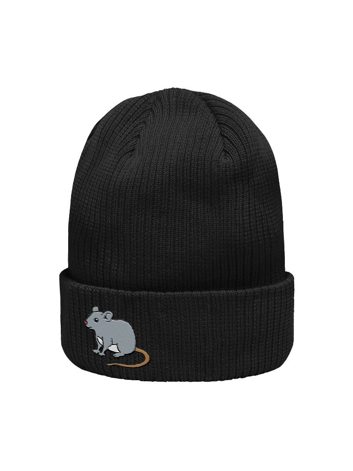 Gray Rat Embroidered Organic Beanie product image (8)