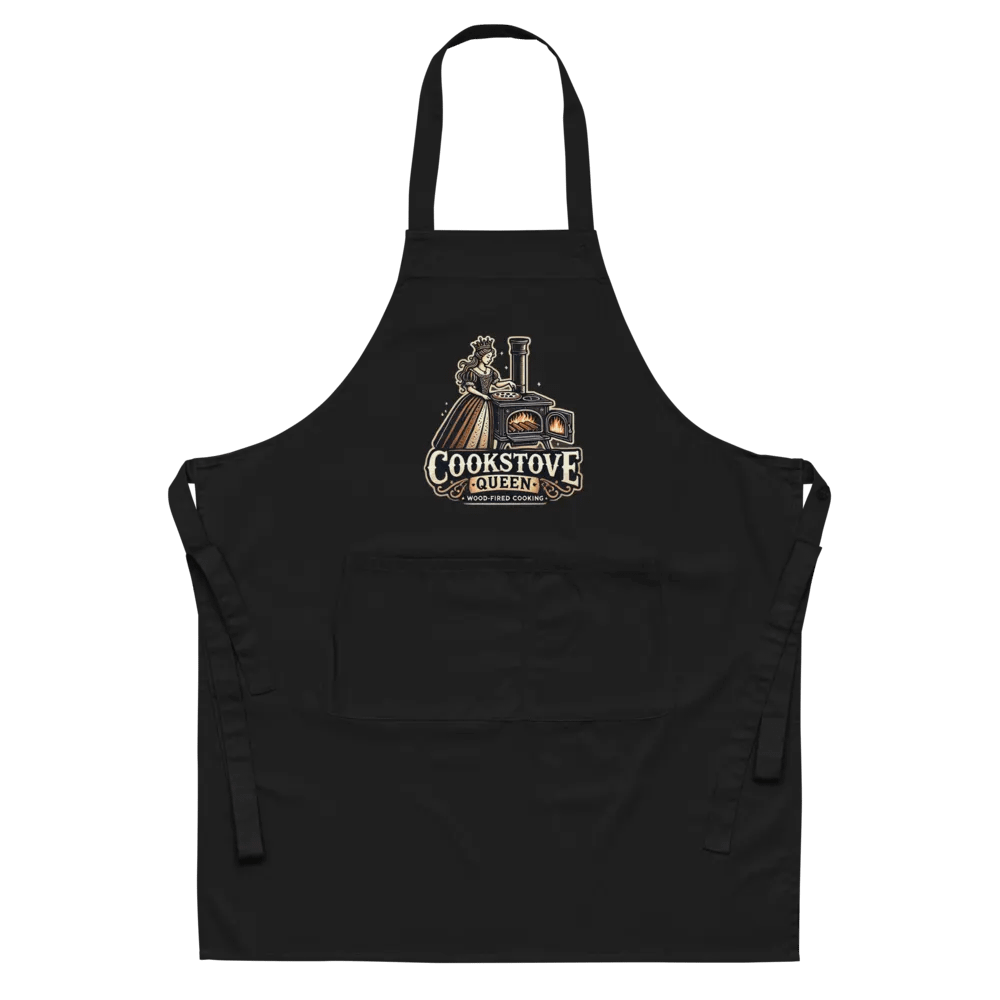 Organic Cotton Black Apron Cookstove Queen product image (5)