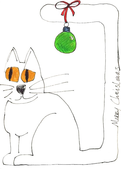 Cat and Ball Holiday Card product image (1)