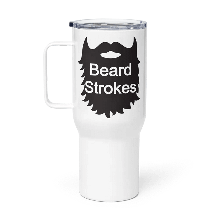 Beard Strokes Travel Mug with Handle (Black Beard) product image (1)