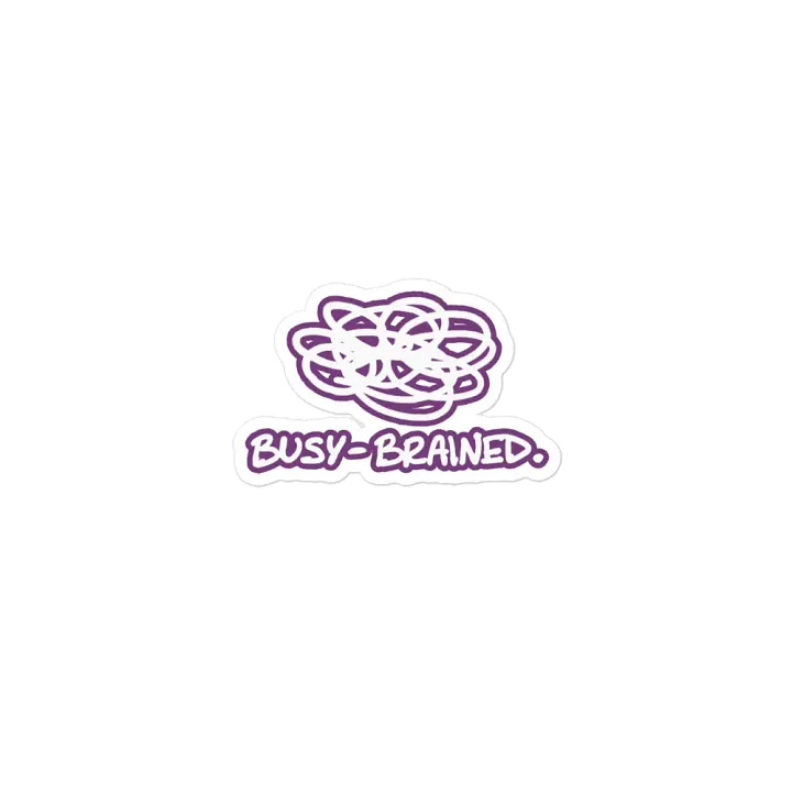 BUSY-BRAINED (lined design, #763D7D) magnet product image (1)