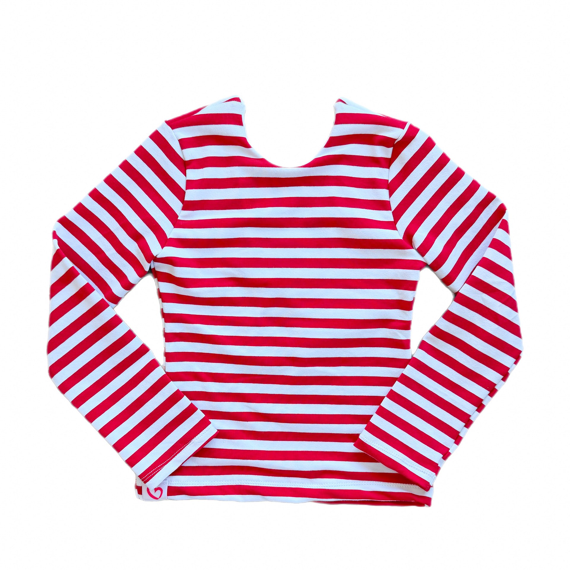 Red & White Strips Fitted Top Long Sleeves product image (1)