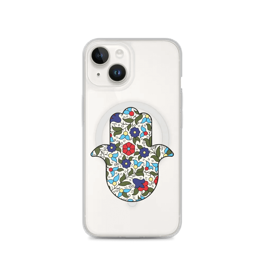 Hamsa Hand Khalili Floral Clear iPhone Case product image (1)