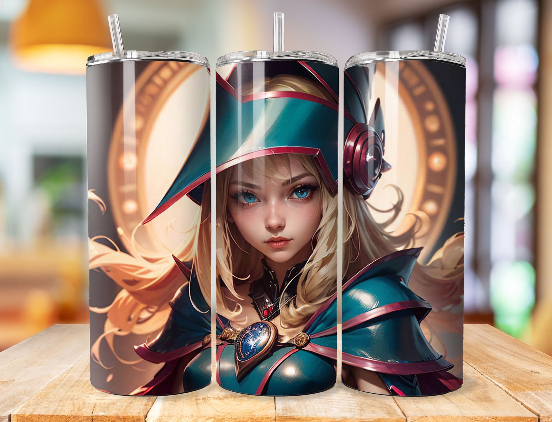 Dark Magician Girl 20 oz Stainless Steel Tumbler – Yu-Gi-Oh! Spellcaster Icon Design product image (1)