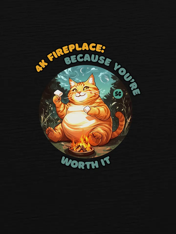 Cozy Cat - 4K Fireplace: Because You're Worth It | High Waisted Tee product image (1)