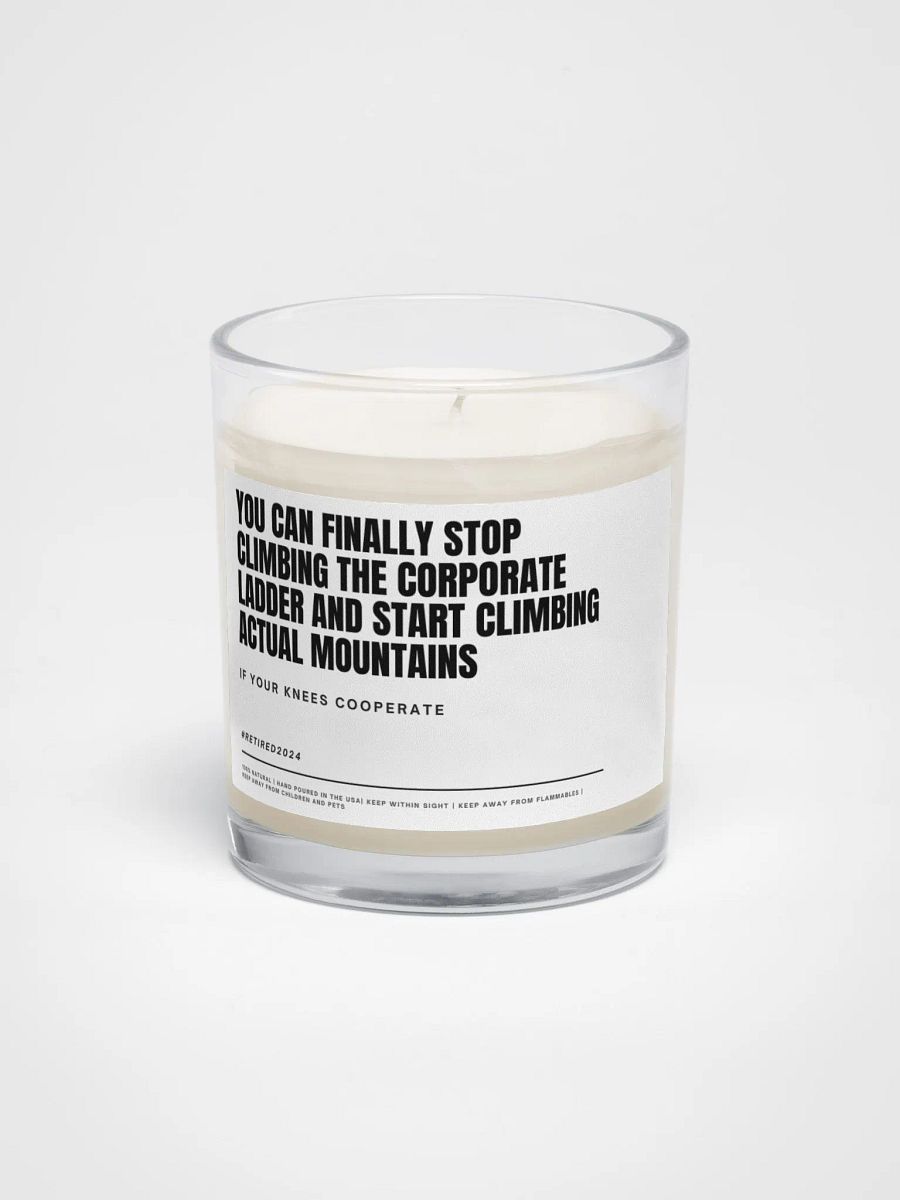 Funny retirement gift for colleague rock climber, hiker soy wax vegan candle product image (3)