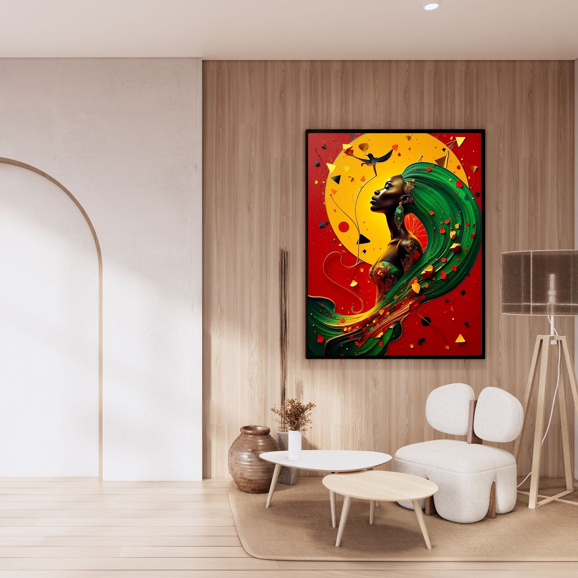 Mother Nature Beautiful Black Woman Illustration Printable Art |Modern African American Woman Art | Abstract Digital Print for Home Gallery | Black Feminine Empowerment Decor product image (2)