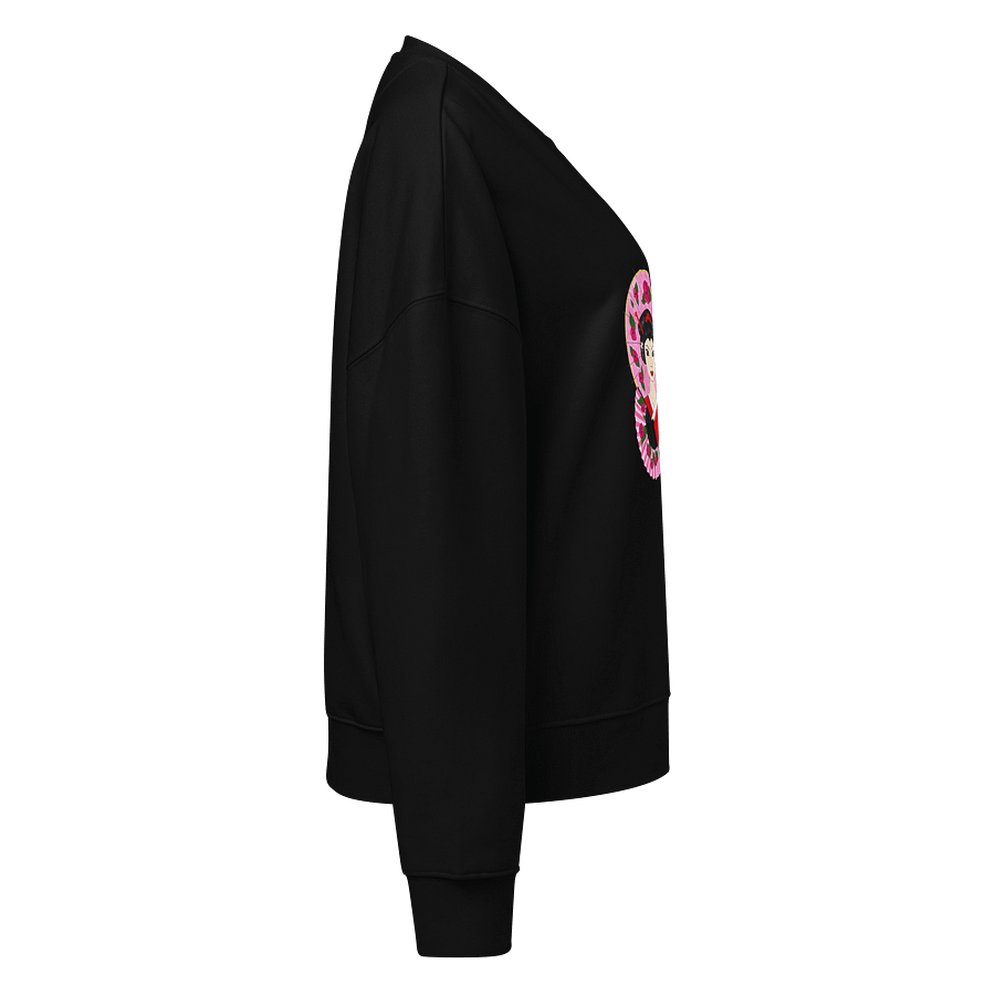 Japanese Geisha (art by Dina R.) acrylic painting - Women's Organic Crew Neck Sweatshirt product image (4)