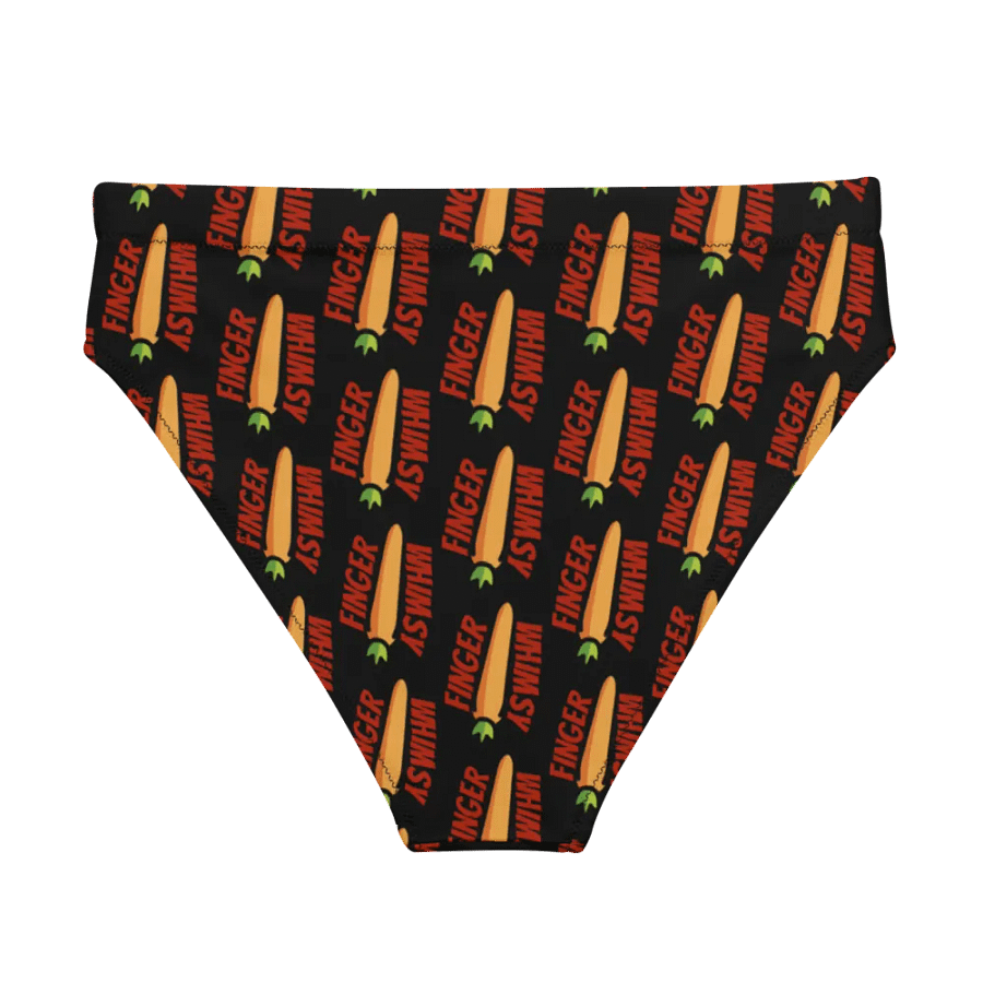 Finger Whimsy (BLK) High-Waisted Bikini Bottoms product image (1)