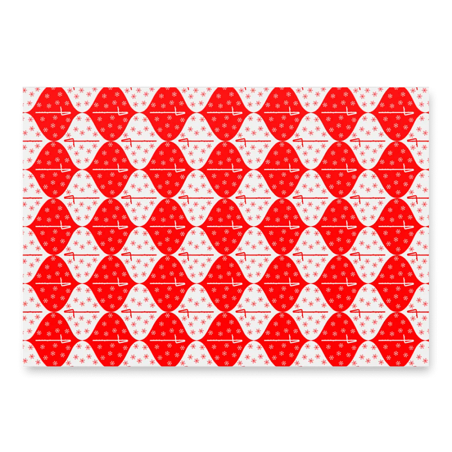 Flutes and Snowflakes - Contrabass - Red Gift Wrap Paper product image (5)