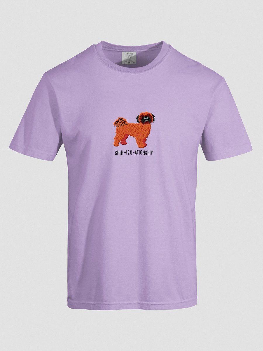 Shih-Tzu-ationship T-Shirt(Embroidered) of a Shih Tzu(Red with Black Mask) product image (57)