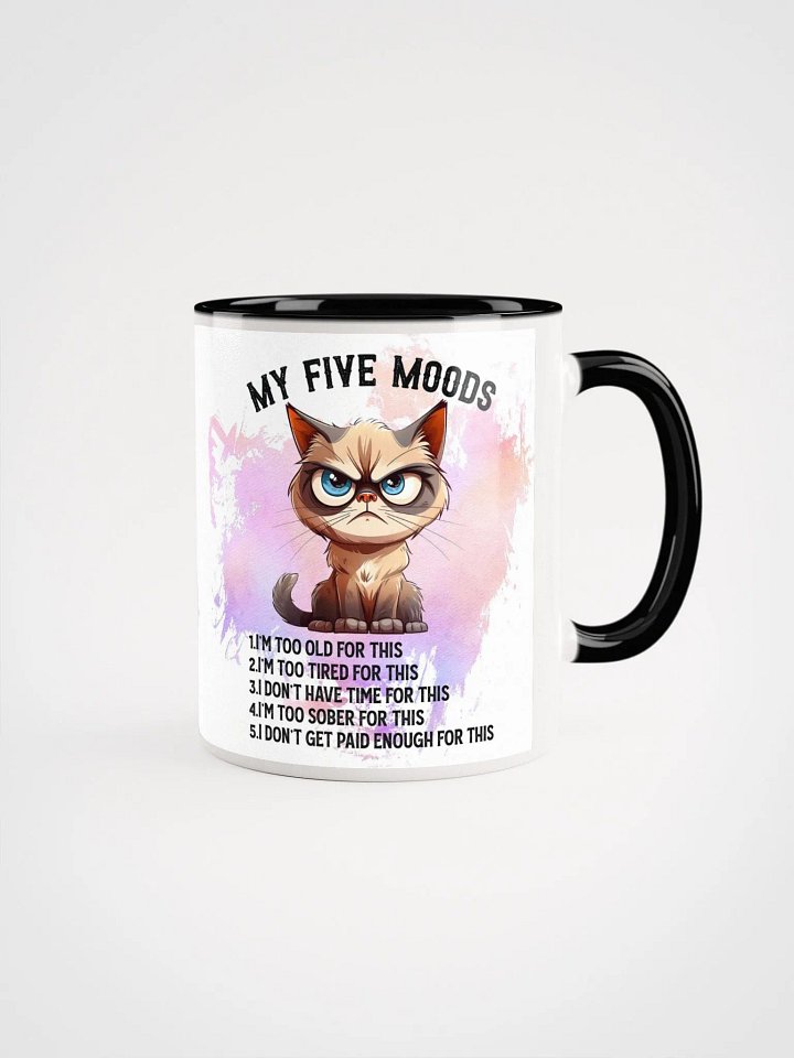 I Have No Mood for This’ Funny Ceramic Mug – Grumpy Cat and Coffee Vibes 11oz - 15oz product image (1)