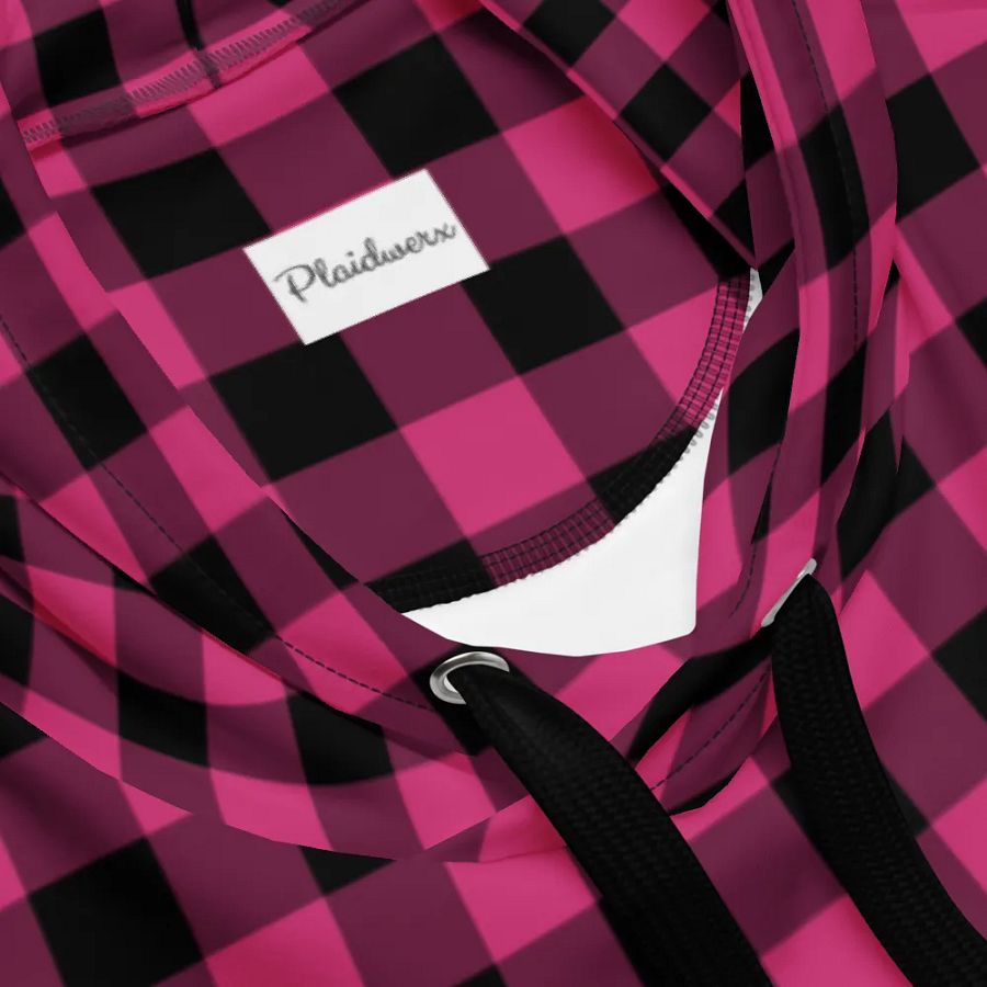 Pink Buffalo Checkered Plaid Hoodie product image (10)