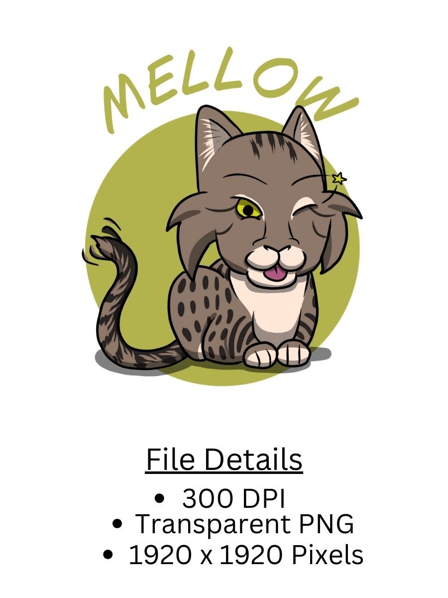 FREE Digital Art of Mellow the Kitten - Download Cat Artwork product image (2)