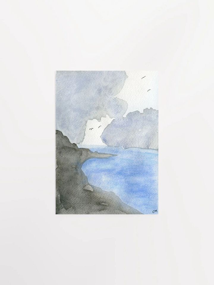 A View of Coastline: Watercolor Landscape Poster product image (2)