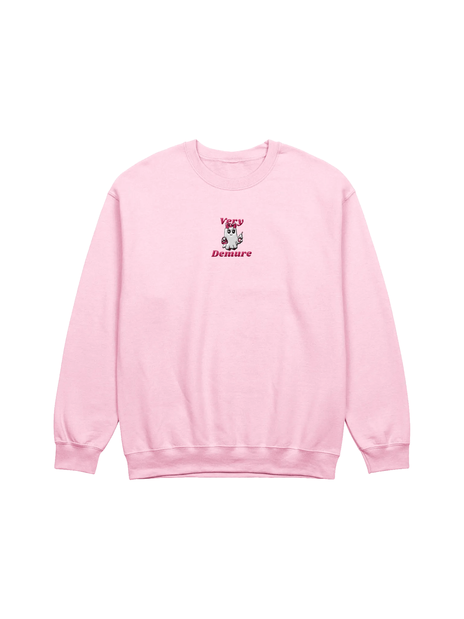 Very Demure Cute Ghost Embroidered Classic Crewneck Sweatshirt product image (1)