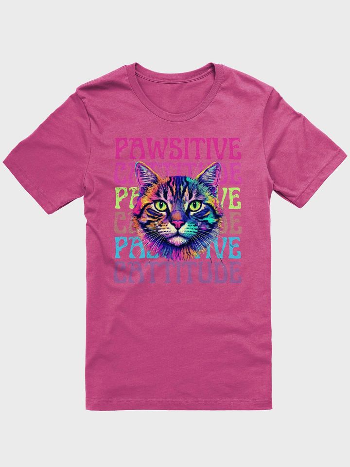 Pawsitive Cattitude Cat Motif - t-shirt product image (6)